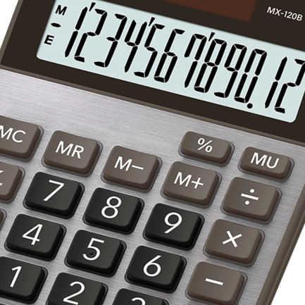 86346 - Calculadora de Escritorio Casio MX-120B 12 digitos pantalla extra grande doble alimentacion de bateria