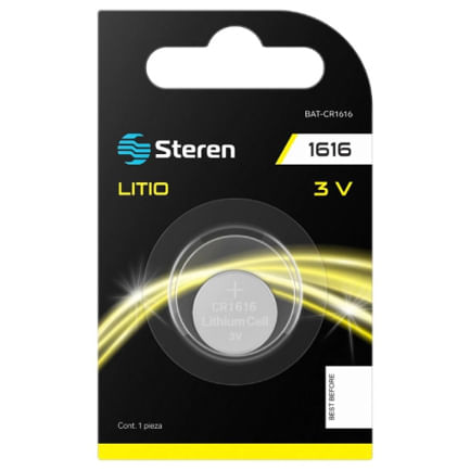 86014 - Pila de Litio Steren Tipo Botón CR1632 3Vcc 55mAh Uso en Relojes