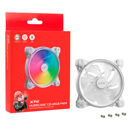 89722 - Ventilador XPG Hurricane 120mm ARGB PWM 120mm 2000RPM ARGB Negro Blanco