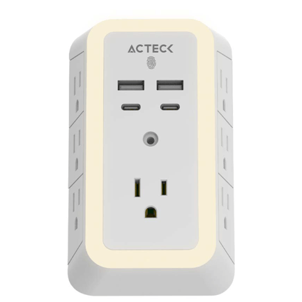 88073 - Cargador de Pared Ackteck Energon Lumina CP515 /Carga 20W/7 Conectores/Supresor de Picos y Ajuste de Iluminación