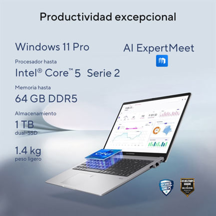 89960 - Laptop Asus ExpertBook Essential P1403CVA Intel Core 5 210H DDR5 16GB 512GB windows 11 pro