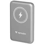 86272 - Cargador Verbatim Charge and Go Power Bank Carga Inalámbrica 10000mAh Magnetica Color Gris