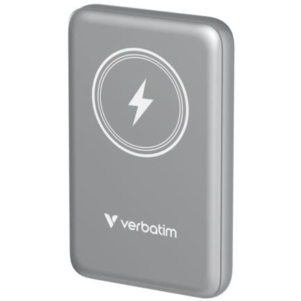 86272 - Cargador Verbatim Charge and Go Power Bank Carga Inalámbrica 10000mAh Magnetica Color Gris