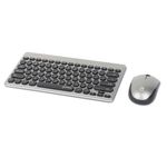86326 - Teclado y Mouse Manhattan Optico Inalambrico Negro y Plata Mini Combo