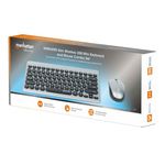86327 - Teclado y Mouse Manhattan Optico Inalambrico Negro y Plata Mini Combo