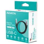 87324 - Cable Magnético Adata Usb-C Adopta El Usb 3 2 Gen2 Estandar Velocidad De Transferencia De Datos De 10 Gbps Color Negro