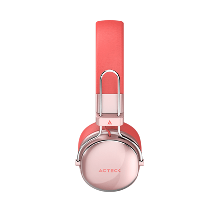 87890 - Audífonos Inalámbricos Acteck Over Ear Luxe Chic HP710 Recargables Elite Salmon