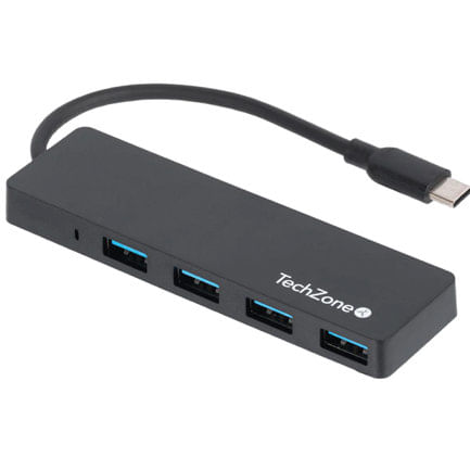 86288 - Hub TechZone 3 0 Hub 4en1 Super Ligero Conexion Tipo C 4Puertos USB 3 0 Vel de Transferecnia de Datos 480Mbs