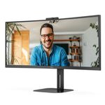 85940 - Monitor AOC 34" Professional Curvo VA 1500-R 3440x1440 HDMI DP USB-C DP AltMode 100hz 1ms USB Hub Windows Hello We