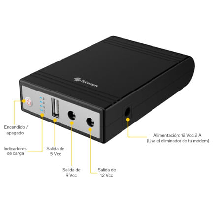 87802 - Mini UPS Steren para Modem 5000 MAHX2