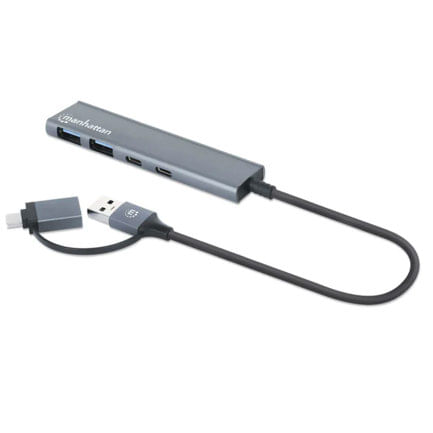 86710 - HUB Manhattan USB-A/C V3 2  2 Ptos A 2 Ptos C 5 Gbps