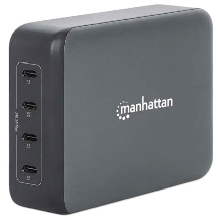 86850 - Estación de carga USB-C Manhattan 4 puertos USB-C PD 240W