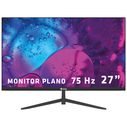 87825 - Monitor Stylos 27" SMOT8 LED HD Panel VA Plano 75Hz 5ms 1xVGA + 1xHDMI + Vesa 100x100mm Negro