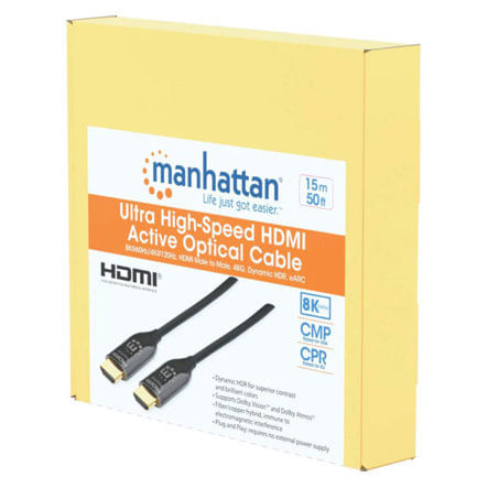 86888 - Cable Manhattan HDMI 2 1 Fibra Optica 15M 8ka60Hz Certificado