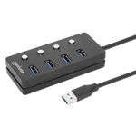 86694 - Manhattan Hub USB 3 2 con 4 puertos Tipo-A e interruptor por puerto