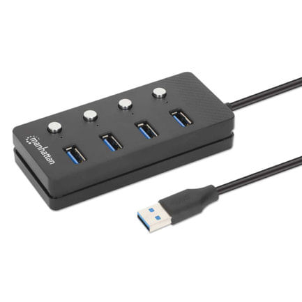86694 - Manhattan Hub USB 3 2 con 4 puertos Tipo-A e interruptor por puerto
