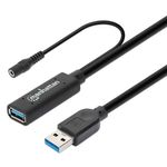 86105 - Cable de Extensión Manhattan USB 3 0 Tipo A Macho a Hembra 15m 5Gbps Negro