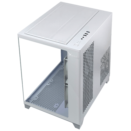 87810 - Gabinete Xzeal Panzer II Cubo M-ATX/ITX 2xUSB1 0 + 1x USB3 0 + 3 5 mm + 3 Fans ARGB Blanco