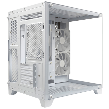 87809 - Gabinete Xzeal Panzer II Cubo M-ATX/ITX 2xUSB1 0 + 1x USB3 0 + 3 5 mm + 3 Fans ARGB Blanco
