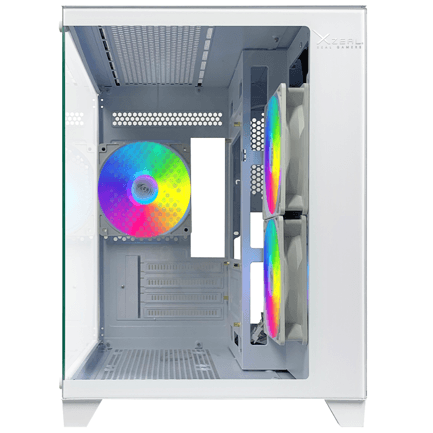87808 - Gabinete Xzeal Panzer II Cubo M-ATX/ITX 2xUSB1 0 + 1x USB3 0 + 3 5 mm + 3 Fans ARGB Blanco