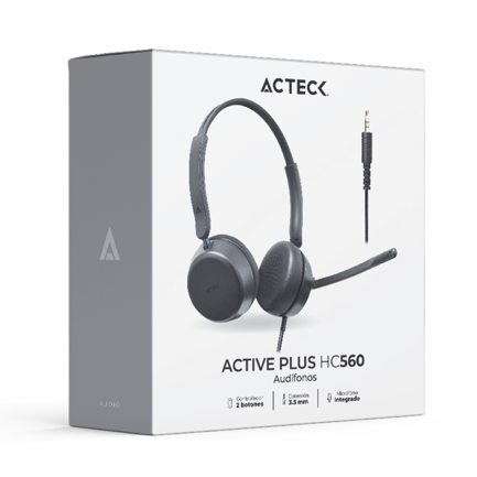 87881 - Auriculares Alambricos Acteck con Micrófono Active Pro HC560 Negro