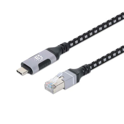 86890 - Cable USB-C Manhattan V3 2 a RJ45 2M 5 Gbps Cat6 1 Gbps
