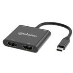 86896 - Convertidor USB-C Manhattan a HDMI 2 puertos 4K - MST