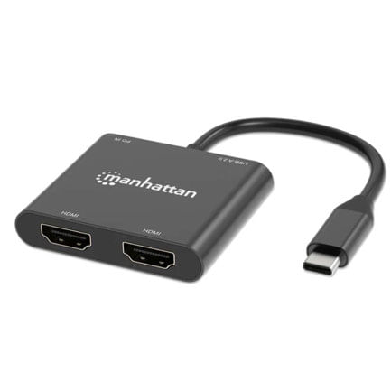 86896 - Convertidor USB-C Manhattan a HDMI 2 puertos 4K - MST