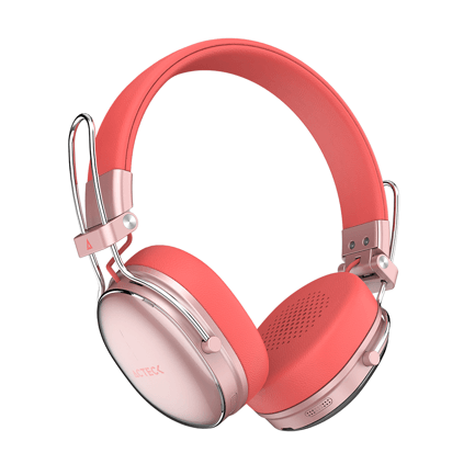 87889 - Audífonos Inalámbricos Acteck Over Ear Luxe Chic HP710 Recargables Elite Salmon