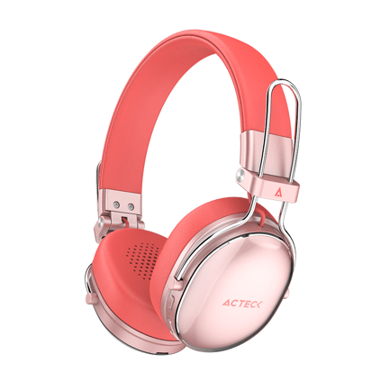 87888 - Audífonos Inalámbricos Acteck Over Ear Luxe Chic HP710 Recargables Elite Salmon