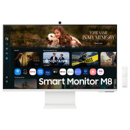 86933 - Monitor Samsung 32" Smart Vision AI Camara Web 4k 3840X2160 60HZ VA PLANO HDR10 4MS VESA100 M80F