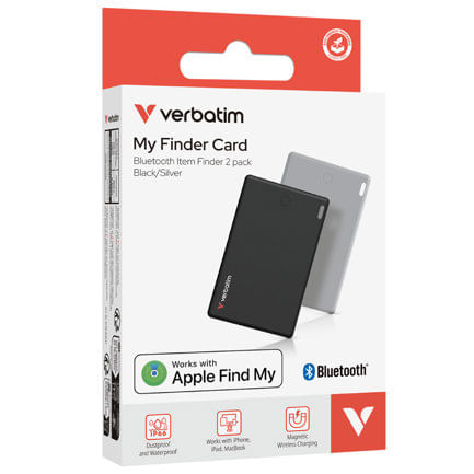 86550 - Localizador Verbatim My Finder Bluetooth Tarjeta 2 pzas Negro Plateado