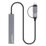 86697 - Hub Manhattan de 4 puertos USB-A 3 2 Gen 1 con conector adaptable de USB-A a USB-C