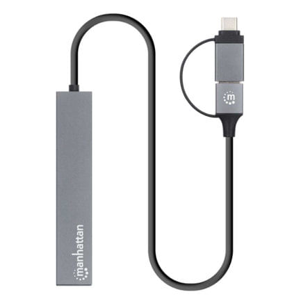 86697 - Hub Manhattan de 4 puertos USB-A 3 2 Gen 1 con conector adaptable de USB-A a USB-C