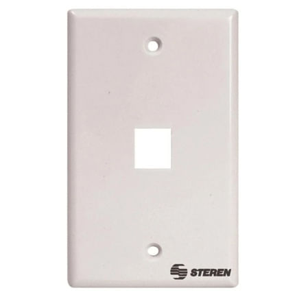 87303 - Placa Steren P/Registro de 1 Cavidad Keystone CAT5 y 6