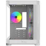 87816 - Gabinete Curvo Xzeal M-ATX/ITX 2x USB 2 0 + 1x USB 3 0 + 3 5 mm + 3  Ventiladores RGB Blanco