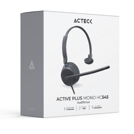 87887 - Auricular Monoaural Acteck Alambrico con Micrófono Active Pro HC545 Negro