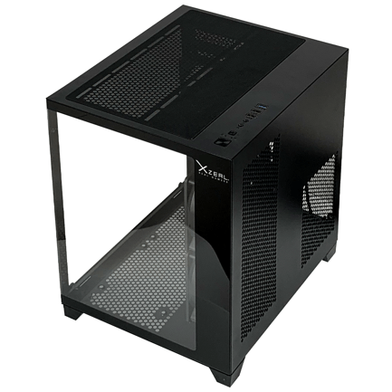 87807 - Gabinete Xzeal Panzer II Cubo M-ATX/ITX 2xUSB1 0 + 1x USB3 0 + 3 5 mm + 3 Fans ARGB Negro