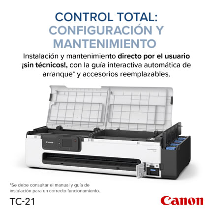 87372 - Plotter Canon imagePROGRAF TC-21 de 24" con Sistema Inyección de Tinta Continua
