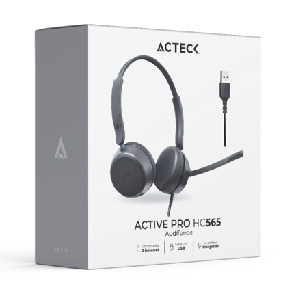 87875 - Auriculares Alambricos Acteck con Micrófono Active Pro HC565 Negro
