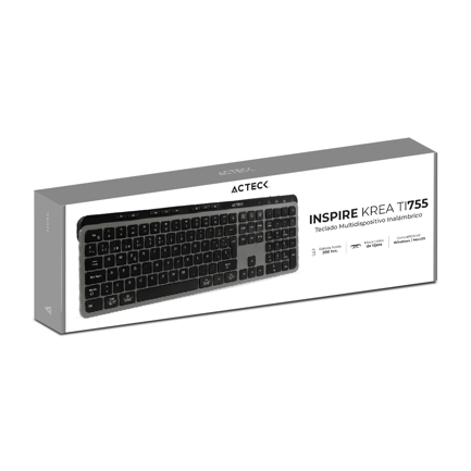 87911 - Teclado Multidispositivo Acteck Inspire Krea TI755/2 4MHz+2modosBT Elite Negro-Gris