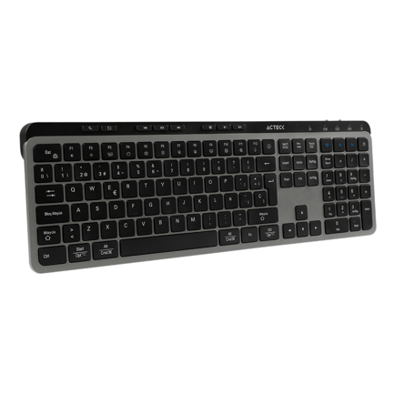 87906 - Teclado Multidispositivo Acteck Inspire Krea TI755/2 4MHz+2modosBT Elite Negro-Gris