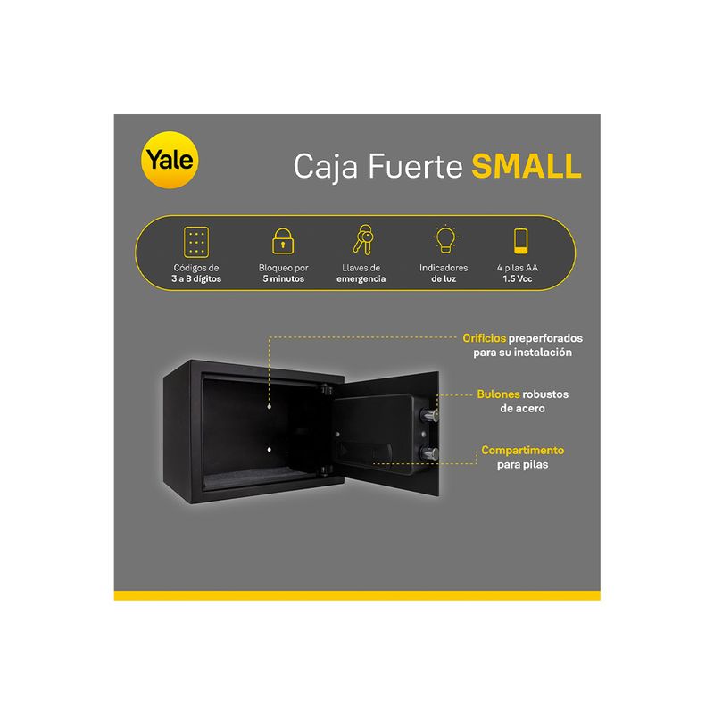 90440 - CAJA FUERTE ELECTRONICA CHICA 31CMX20CMX20CM
