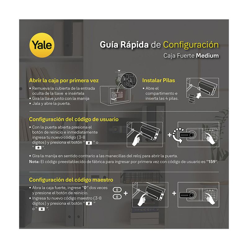 90436 - CAJA FUERTE ELECTRONICA MEDIANA 35CMX25CMX25CM