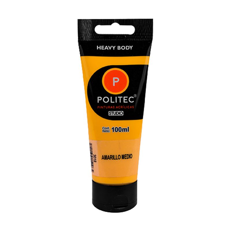 76660 - PINTURA ACRILICA POLITEC 100ML AMARILLO MEDIO TUBO