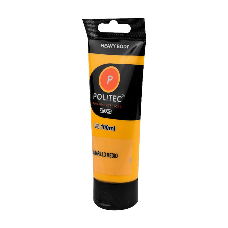 90792 - PINTURA ACRILICA POLITEC 100ML AMARILLO MEDIO TUBO