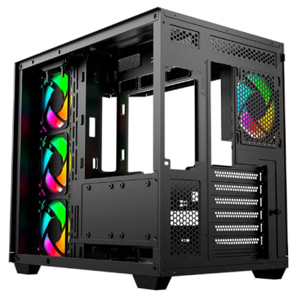85918 - Gabinete Gamer Balam Rush Media Torre Tank Master 9600 TB USB C 3 1/USB 3 0/USB 2 0/Audio Fan ARGB Negro