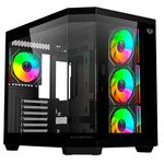 85916 - Gabinete Gamer Balam Rush Media Torre Tank Master 9600 TB USB C 3 1/USB 3 0/USB 2 0/Audio Fan ARGB Negro