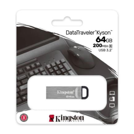 84201 - Memoria USB Kingston DataTraveler Kyson 64 GB 3 2 Gen1 Color Gris