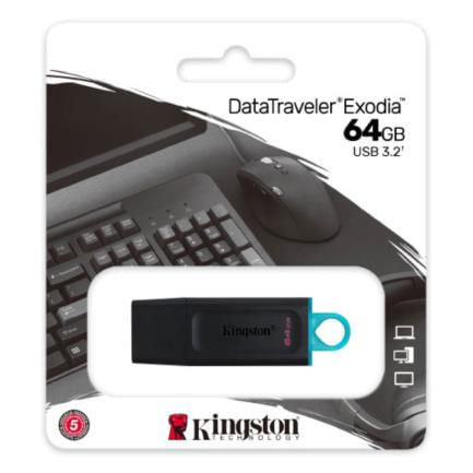 84167 - Memoria USB Kingston DataTraveler Exodia 64GB 3 2 Color Negro